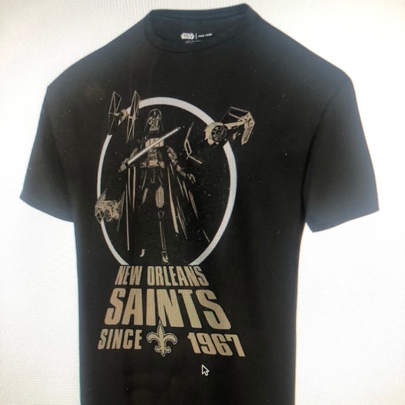 Mens New Orleans Saints Junk Food Black T-shirt - Picture 1 of 2
